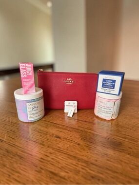 Coach Red L-Zip Leather Wristlet